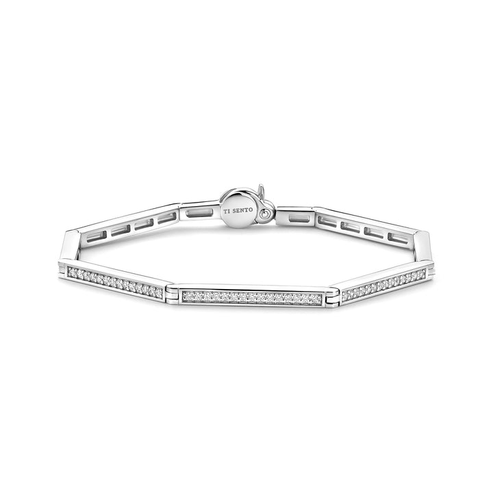 Ti Sento Cubic Zirconia Octagonal Bar Bracelet 23079ZI