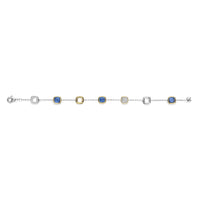 Ti Sento Yellow Gold Plated Dark Blue Crystal and Cubic Zirconia Square Bracelet 23080DB - Michael Jones Jeweller