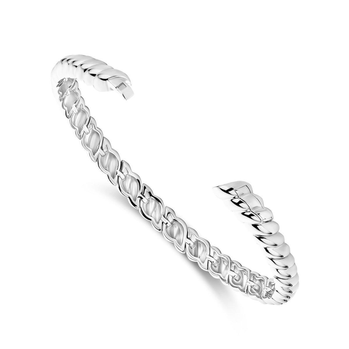 Ti Sento Vintage Ribbed Bangle 23095SI - Michael Jones Jeweller