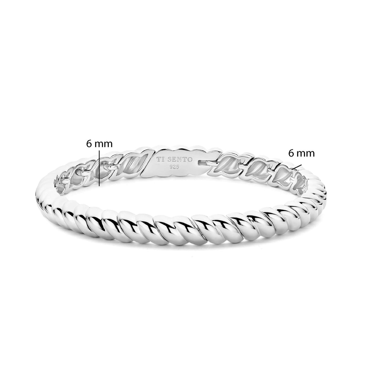 Ti Sento Vintage Ribbed Bangle 23095SI - Michael Jones Jeweller
