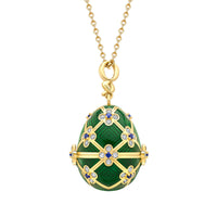 Fabergé x 007 Special Edition Yellow Gold & Green Guilloché Enamel Octopussy Egg Surprise Locket - Michael Jones Jeweller