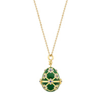 Fabergé x 007 Special Edition Yellow Gold & Green Guilloché Enamel Octopussy Egg Surprise Locket - Michael Jones Jeweller