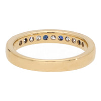 Sapphire and Diamond 18ct Yellow Gold Channel Set Half Eternity Ring