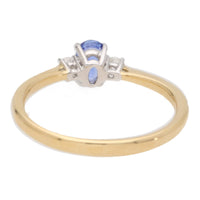 Sapphire and Diamond 18ct Yellow Gold Three Stone Ring (O)