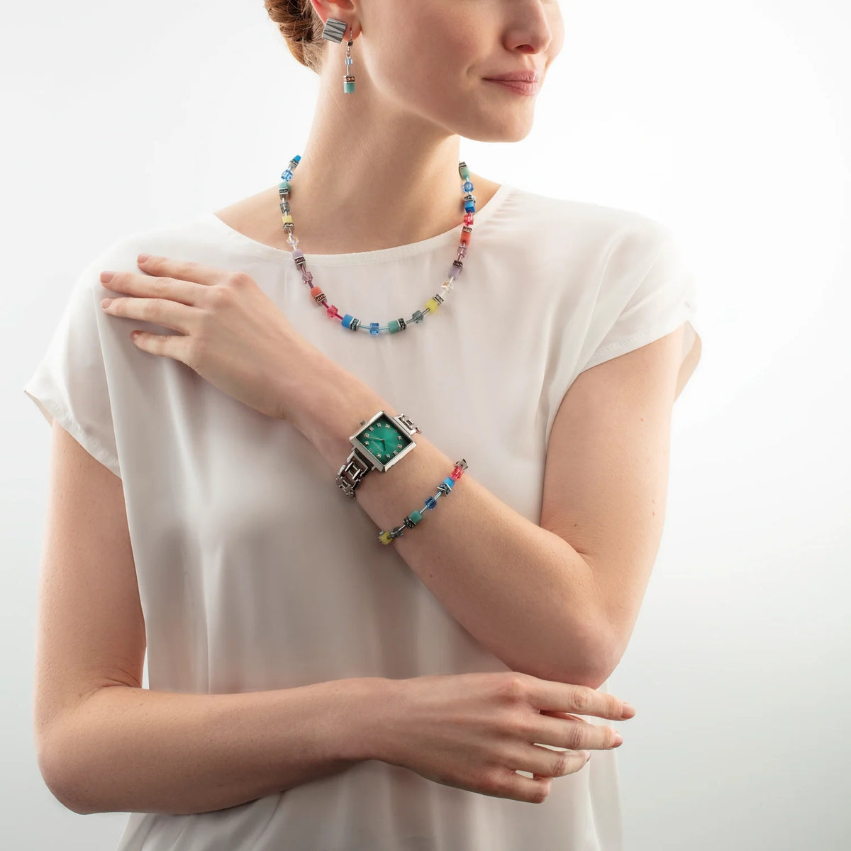 Coeur De Lion  GeoCUBE® Iconic earrings Magic silver - Michael Jones Jeweller