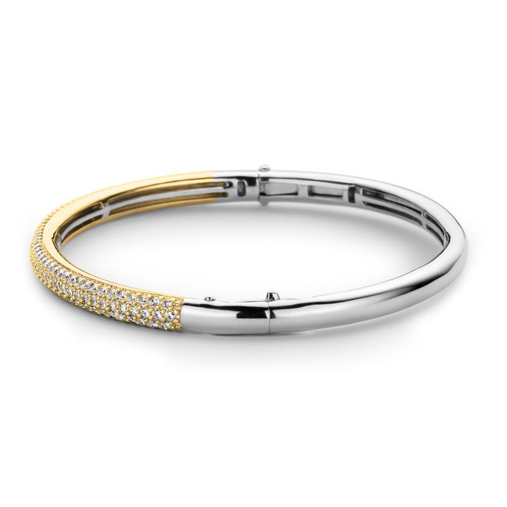 Ti Sento Cubic Zirconia Pave Yellow Gold Plated Bangle 2874ZY
