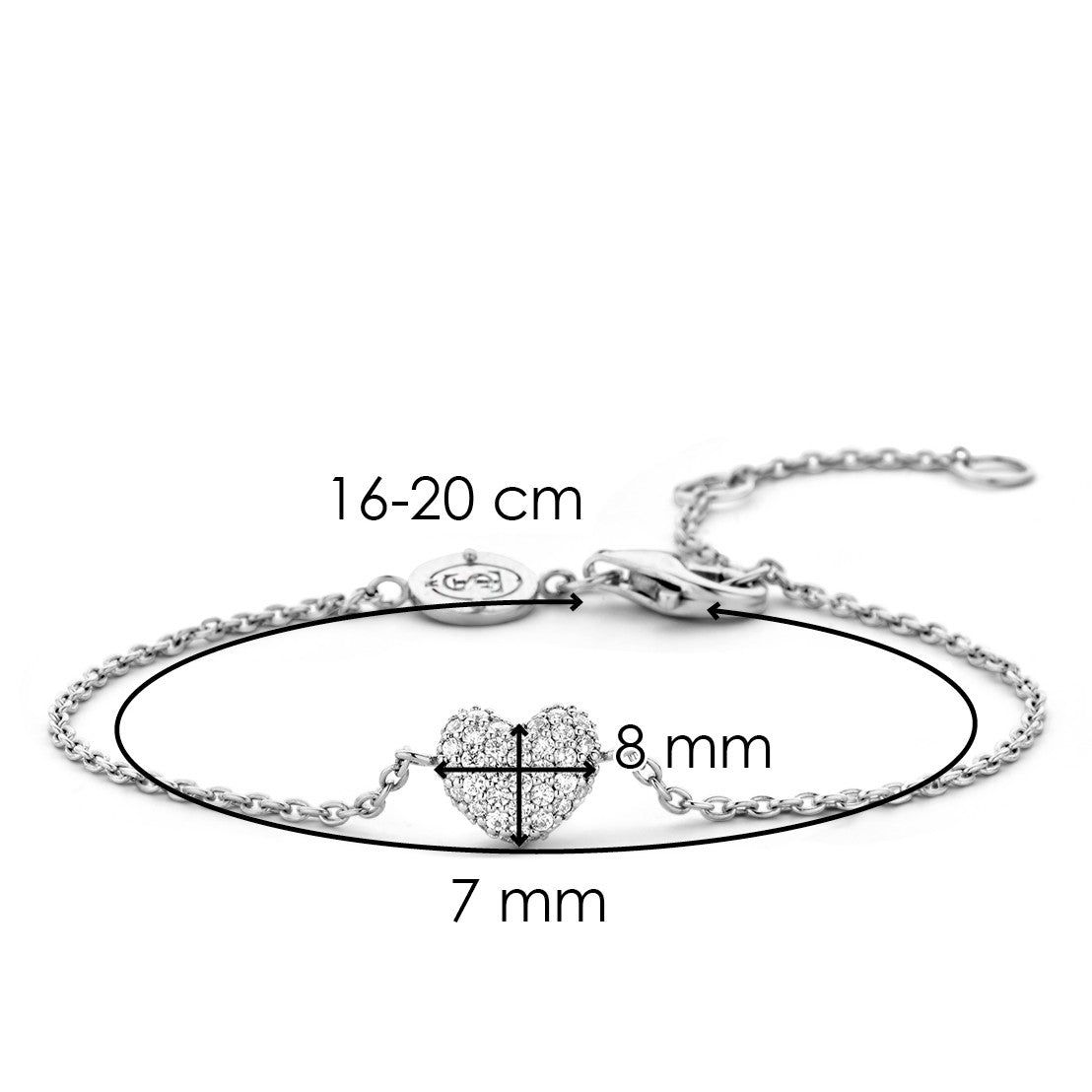 Ti Sento Cubic Zirconia Heart Bracelet - Michael Jones Jeweller
