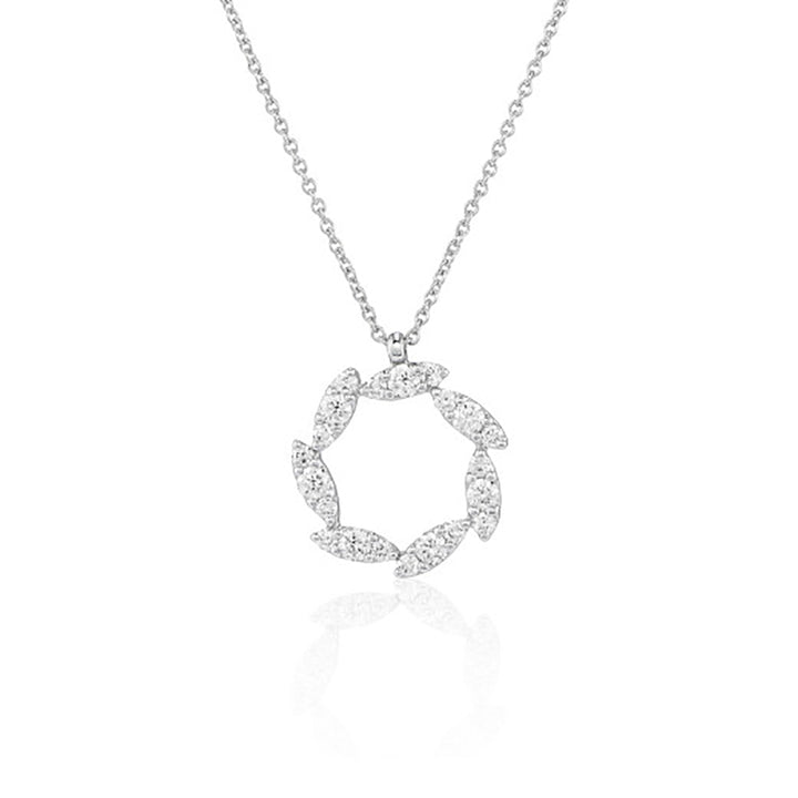 Diamond 18ct White Gold Marquise Circular Pendant