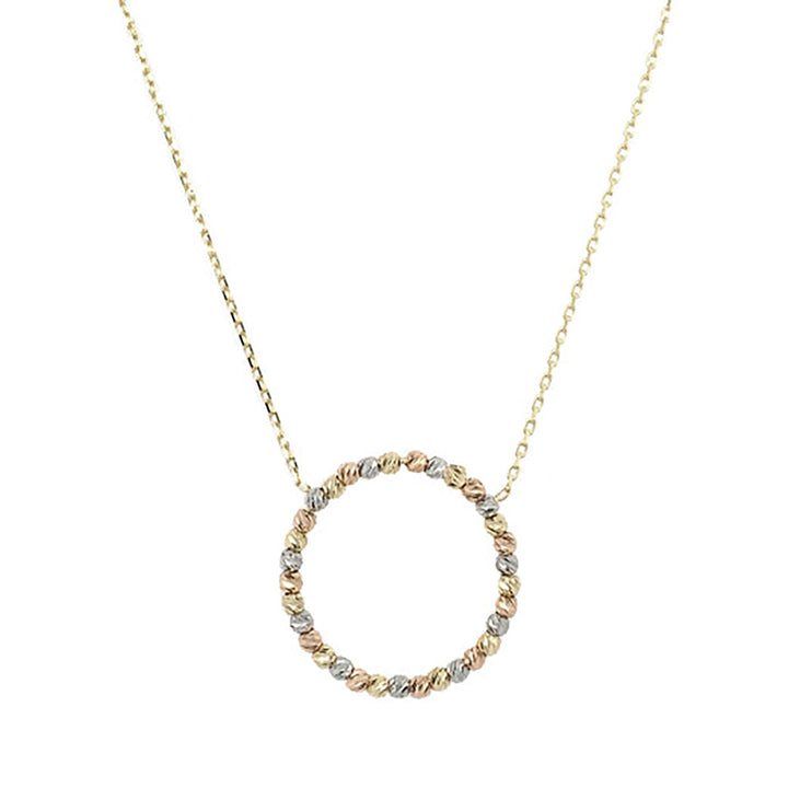 Trio 9ct Gold Bead Circle Necklace