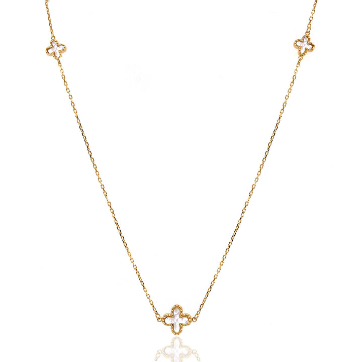 Mother of Pearl 9ct Yellow Gold Cross Necklace