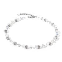 Coeur de Lion GeoCUBE® Iconic Nature necklace silver-white