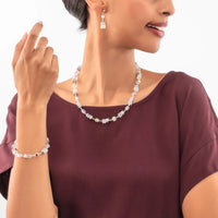 Coeur de Lion GeoCUBE® Iconic Nature necklace silver-white