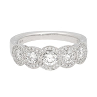 Diamond 18ct White Gold Cluster Five Stone Ring (N)