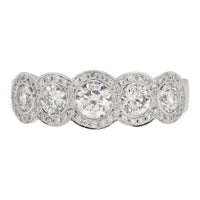Diamond 18ct White Gold Cluster Five Stone Ring (N)