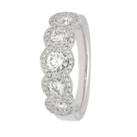 Diamond 18ct White Gold Cluster Five Stone Ring (N)