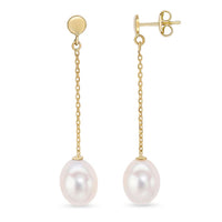 Freshwater Pearl 9ct Yellow Gold Drop Earrings - Michael Jones Jeweller