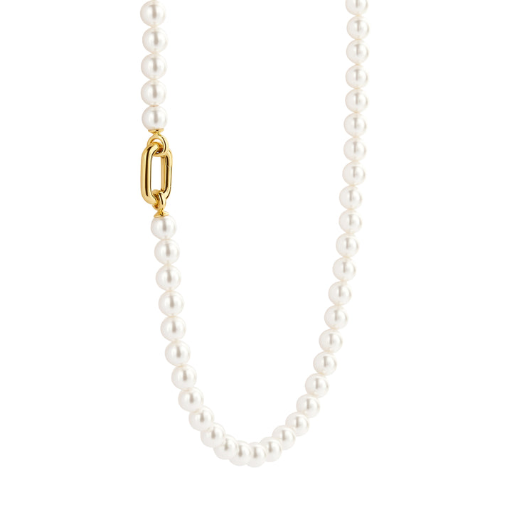 Ti Sento Yellow Gold Plated Synthetic Pearl Necklace - Michael Jones Jeweller