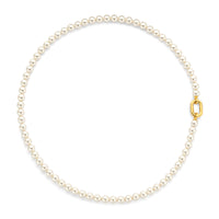 Ti Sento Yellow Gold Plated Synthetic Pearl Necklace - Michael Jones Jeweller