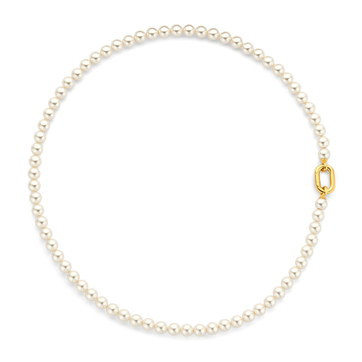 Ti Sento Yellow Gold Plated Synthetic Pearl Necklace - Michael Jones Jeweller