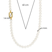 Ti Sento Yellow Gold Plated Synthetic Pearl Necklace - Michael Jones Jeweller