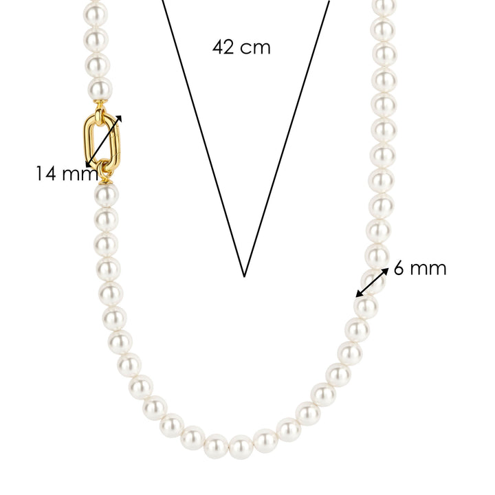 Ti Sento Yellow Gold Plated Synthetic Pearl Necklace - Michael Jones Jeweller