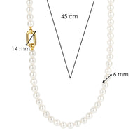 Ti Sento Yellow Gold Plated Synthetic Pearl Necklace - Michael Jones Jeweller