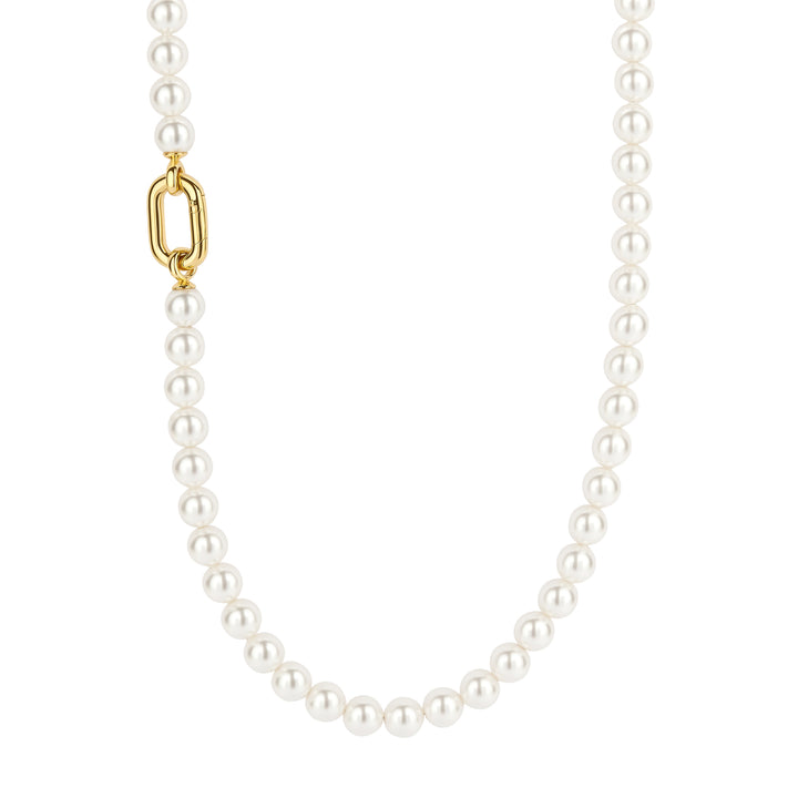 Ti Sento Yellow Gold Plated Synthetic Pearl Necklace - Michael Jones Jeweller