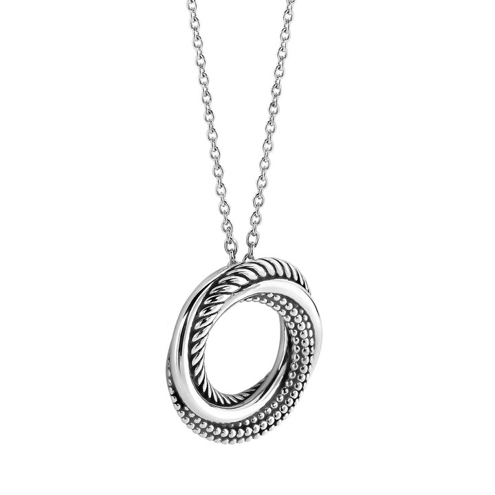 Ti Sento Textured Intertwined Circle Necklace - Michael Jones Jeweller