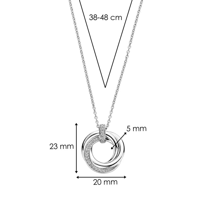 Ti Sento Cubic Zirconia Intertwined Circle Necklace - Michael Jones Jeweller