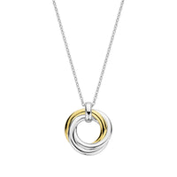 Ti Sento Yellow Gold Plated Cubic Zirconia Intertwined Circle Necklace - Michael Jones Jeweller