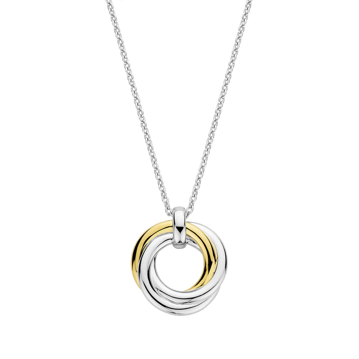 Ti Sento Yellow Gold Plated Cubic Zirconia Intertwined Circle Necklace - Michael Jones Jeweller