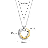 Ti Sento Yellow Gold Plated Cubic Zirconia Intertwined Circle Necklace - Michael Jones Jeweller