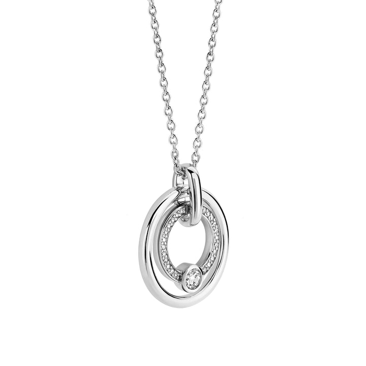 Ti Sento Cubic Zirconia Double Circle Necklace - Michael Jones Jeweller
