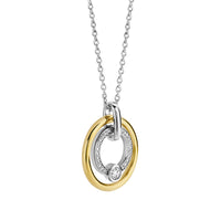 Ti Sento Yellow Gold Plated Cubic Zirconia Double Circle Necklace - Michael Jones Jeweller