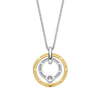Ti Sento Yellow Gold Plated Cubic Zirconia Double Circle Necklace - Michael Jones Jeweller