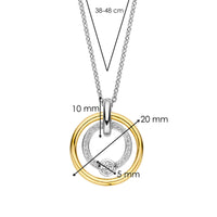 Ti Sento Yellow Gold Plated Cubic Zirconia Double Circle Necklace - Michael Jones Jeweller