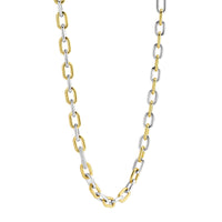 Ti Sento Yellow Gold Plated Cubic Zirconia Oval Link Necklace - Michael Jones Jeweller