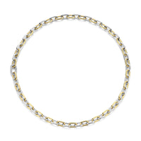 Ti Sento Yellow Gold Plated Cubic Zirconia Oval Link Necklace - Michael Jones Jeweller