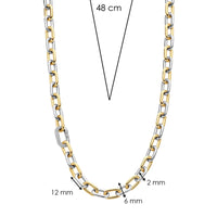 Ti Sento Yellow Gold Plated Cubic Zirconia Oval Link Necklace - Michael Jones Jeweller