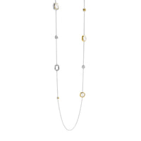Ti Sento Yellow Gold Plated Grey Crystal and Cubic Zirconia Long Necklace - Michael Jones Jeweller