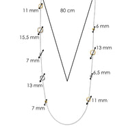 Ti Sento Yellow Gold Plated Grey Crystal and Cubic Zirconia Long Necklace - Michael Jones Jeweller
