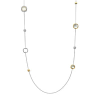 Ti Sento Yellow Gold Plated Grey Crystal and Cubic Zirconia Long Necklace - Michael Jones Jeweller