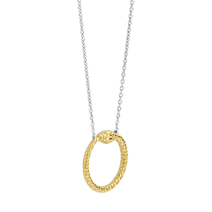 Ti Sento Yellow Gold Plated Cubic Zirconia Serpent Necklace 34071SY