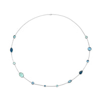 Ti Sento Dark Blue Crystal Multi Shape Long Necklace 34077DB/80 - Michael Jones Jeweller