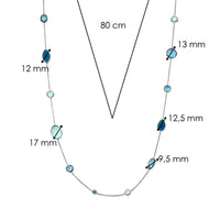 Ti Sento Dark Blue Crystal Multi Shape Long Necklace 34077DB/80 - Michael Jones Jeweller