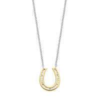 Ti Sento Yellow Gold Plated Cubic Zirconia Horseshoe Necklace 34084ZY
