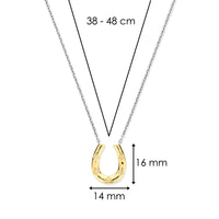 Ti Sento Yellow Gold Plated Cubic Zirconia Horseshoe Necklace 34084ZY