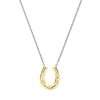 Ti Sento Yellow Gold Plated Cubic Zirconia Horseshoe Necklace 34084ZY