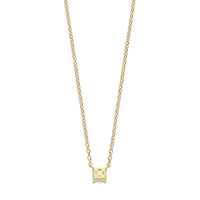 Ti Sento Yellow Gold Plated Cubic Zirconia Solitaire Necklace 34087ZY