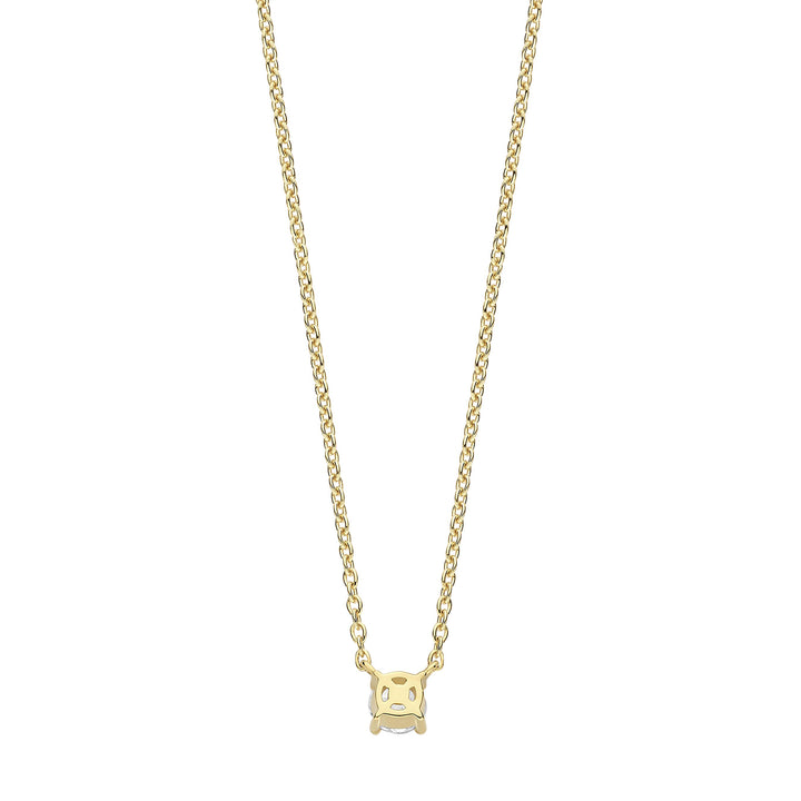 Ti Sento Yellow Gold Plated Cubic Zirconia Solitaire Necklace 34087ZY